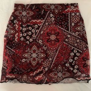 daisy street patterned mini skirt